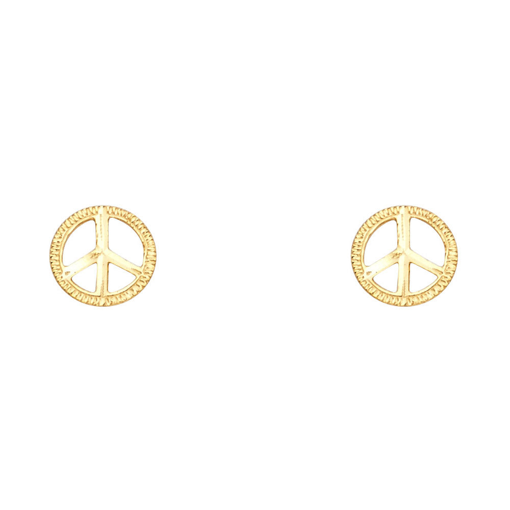 14K Yellow Gold Post Earring with Push Back - ER1217