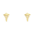 14K Yellow Gold Post Earring with Push Back - ER1219