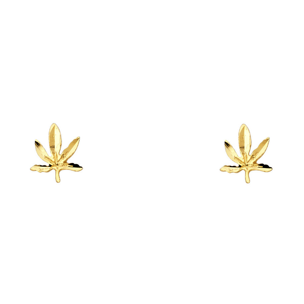 14K Yellow Gold Post Earring with Push Back - ER1220