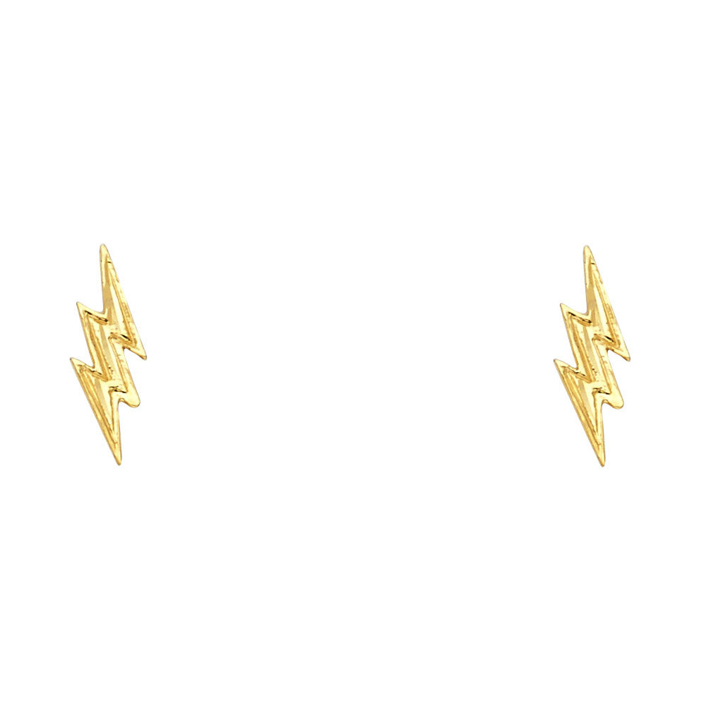 14K Yellow Gold Post Earring with Push Back - ER1221