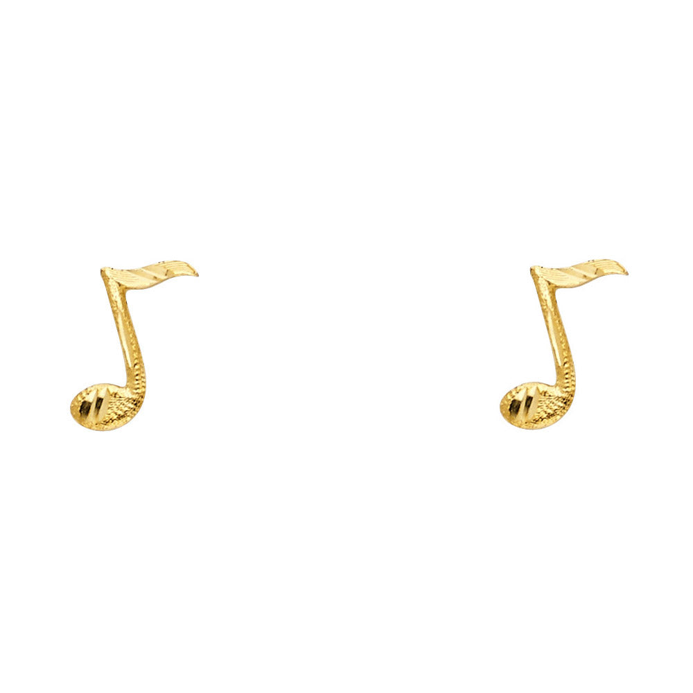 14K Yellow Gold Post Earring with Push Back - ER1222