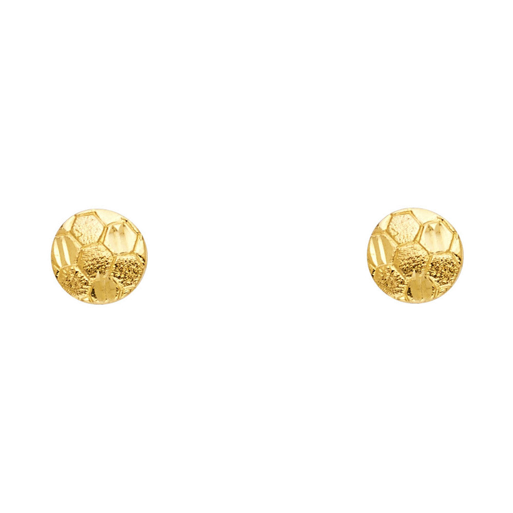 14K Yellow Gold Post Earring with Push Back - ER1223