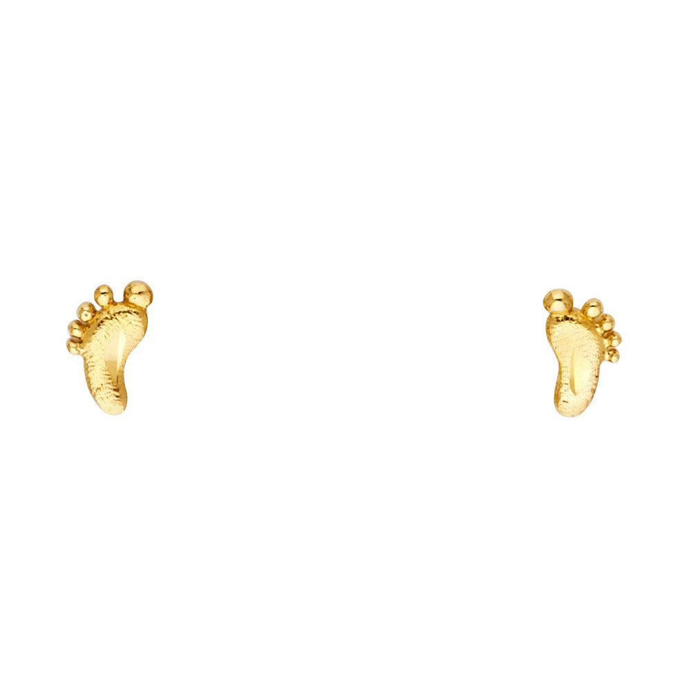 14K Yellow Gold Post Earring with Push Back - ER1225