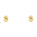14K Yellow Gold Post Earring with Push Back - ER1226