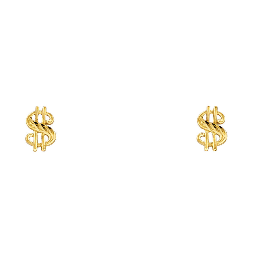 14K Yellow Gold Post Earring with Push Back - ER1226