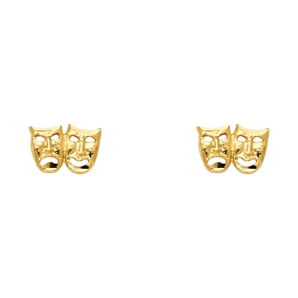 14K Yellow Gold Post Earring with Push Back - ER1227