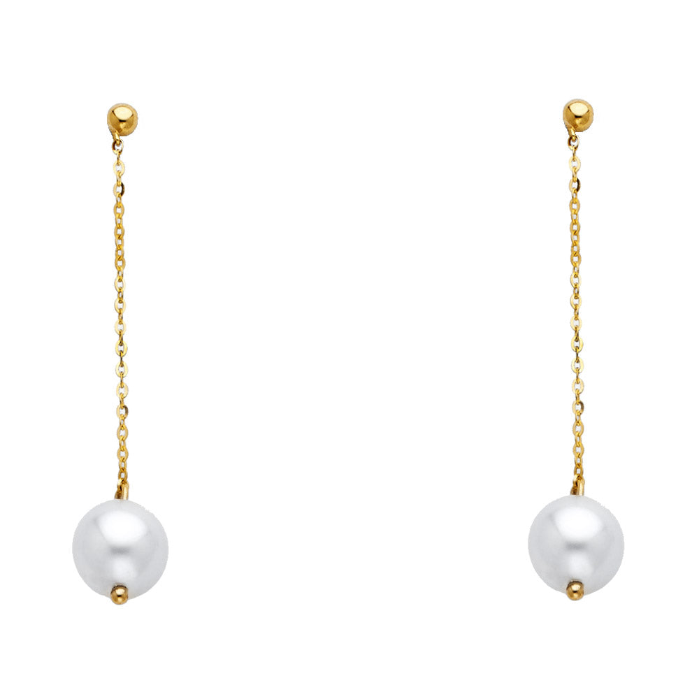 14K Yellow Gold Post Earring with Push Back - ER1243