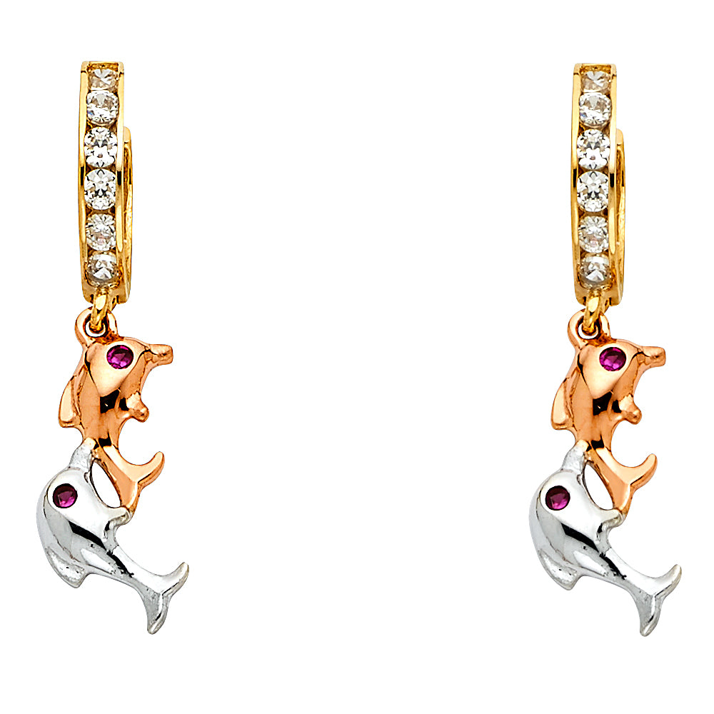 14K Yellow Gold Hanging Earring - ER1256