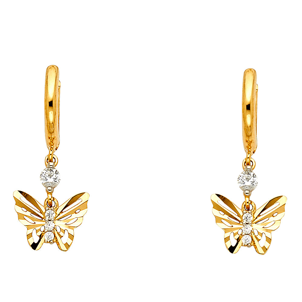 14K Yellow Gold Hanging Earring - ER1275
