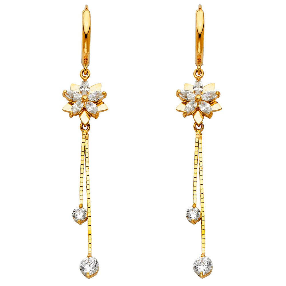 14K Yellow Gold Hanging Earring - ER1291