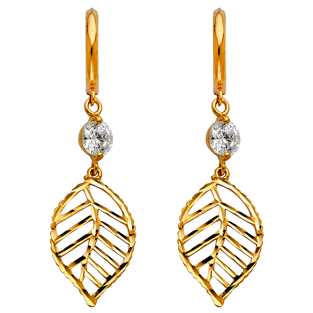14K Yellow Gold Hanging Earring - ER1293
