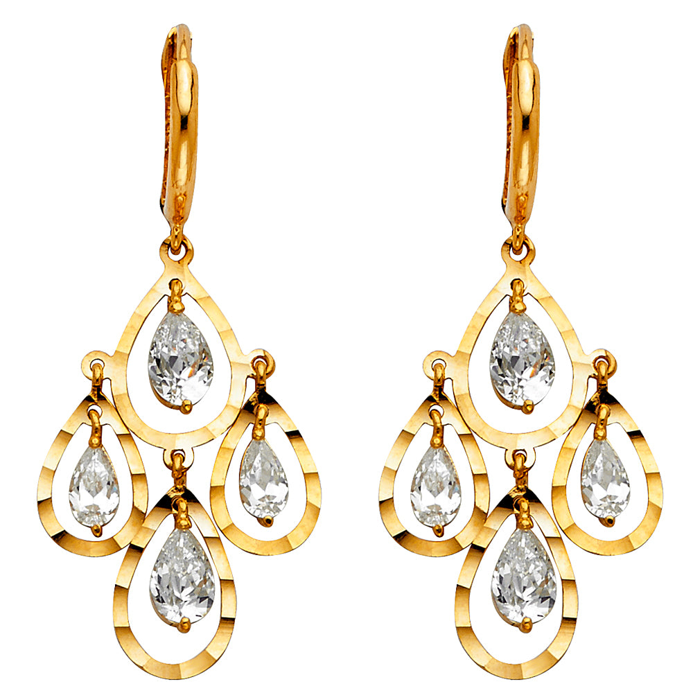 14K Yellow Gold Hanging Earring - ER1294