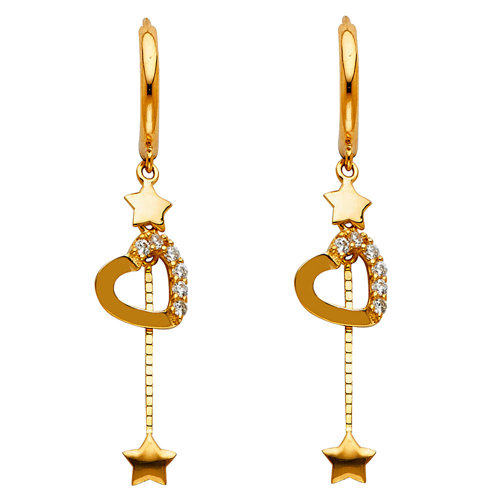 14K Yellow Gold Hanging Earring - ER1296