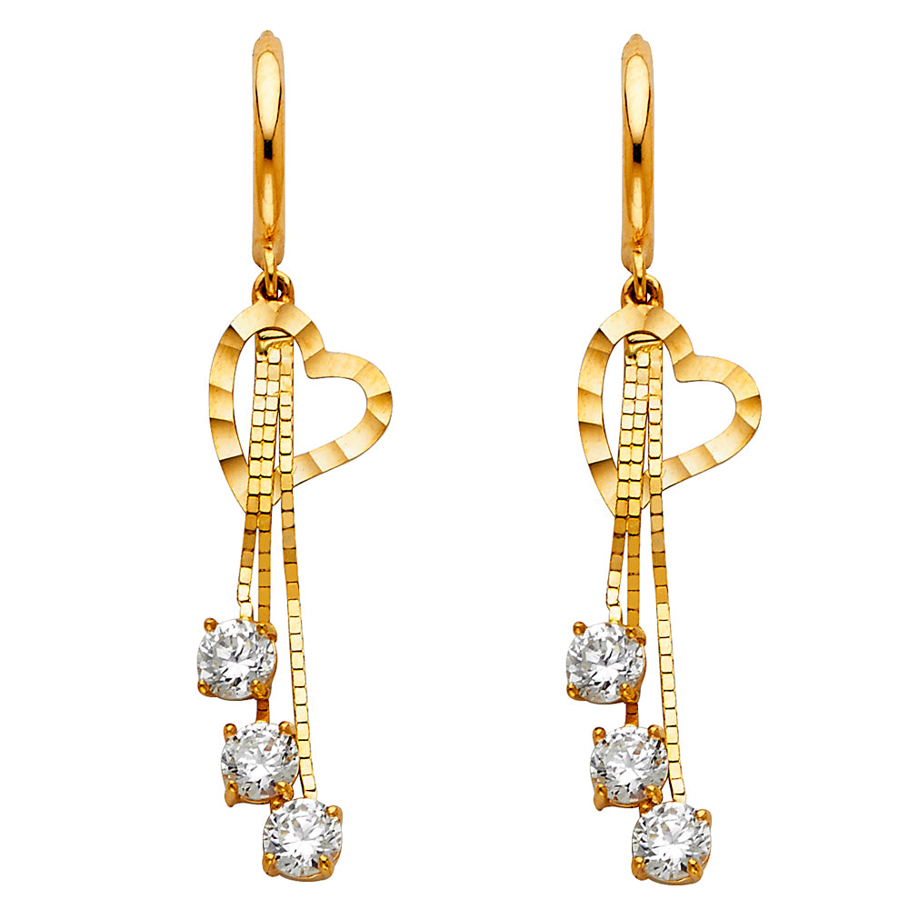 14K Yellow Gold Hanging Earring - ER1298