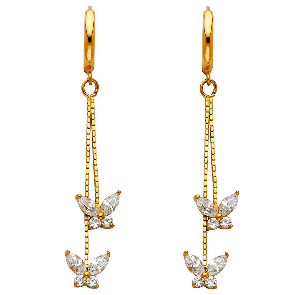 14K Yellow Gold Hanging Earring - ER1299