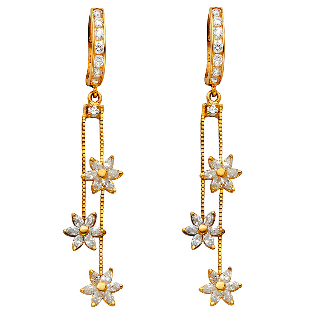14K Yellow Gold Hanging Earring - ER1300