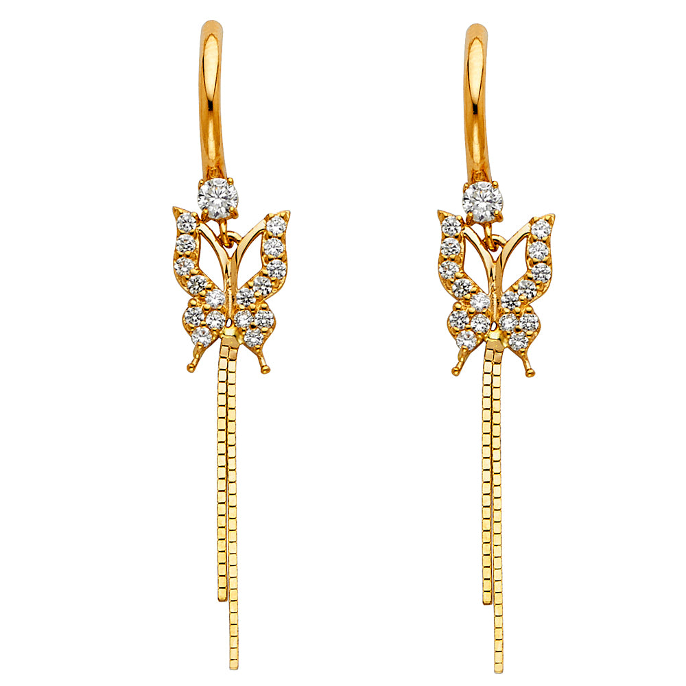 14K Yellow Gold Hanging Earring - ER1303