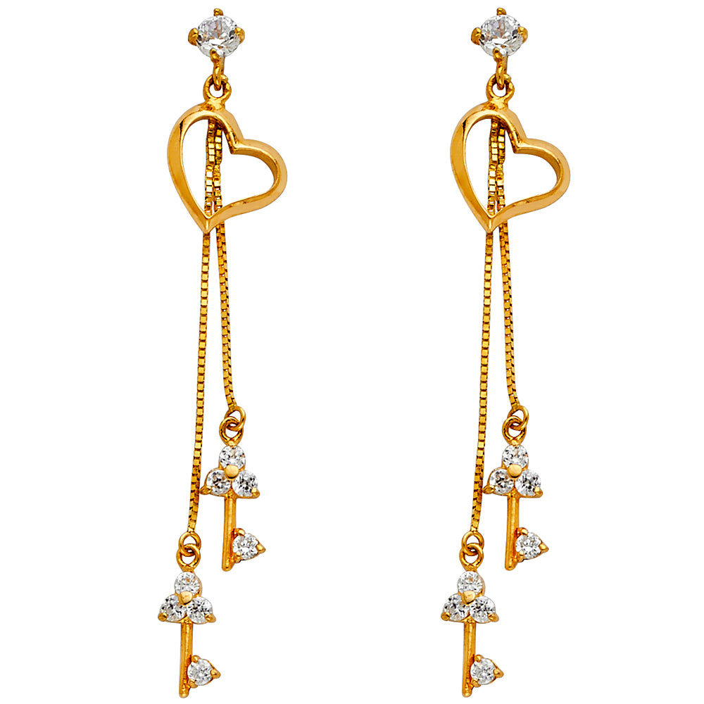 14K Yellow Gold Hanging Earring - ER1310