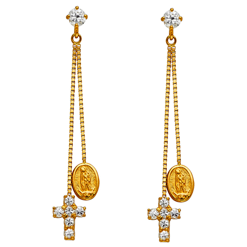 14K Yellow Gold Hanging Earring - ER1312