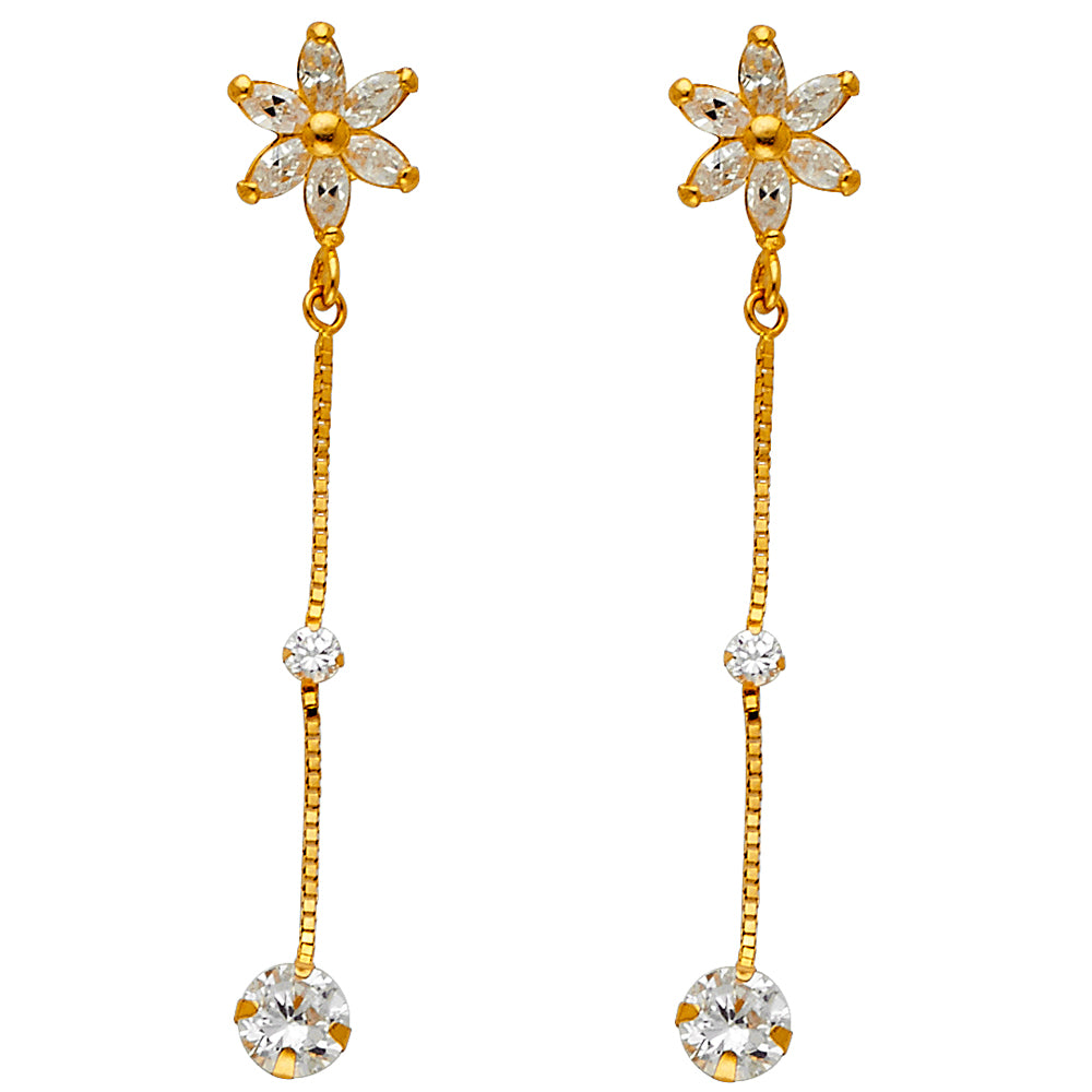14K Yellow Gold Hanging Earring - ER1315