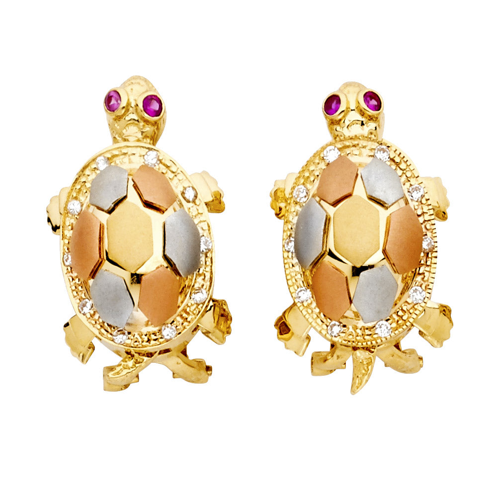 14K Yellow Gold Post Earring with Push Back - ER1317