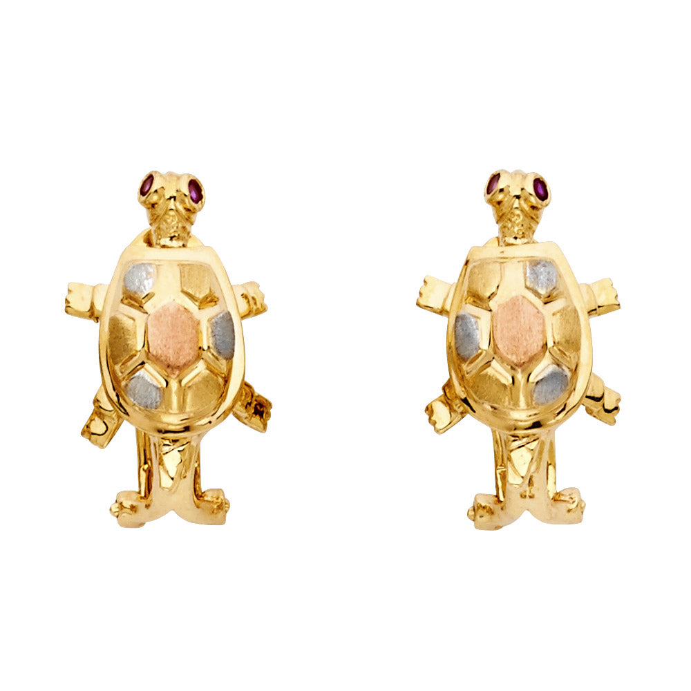 14K Yellow Gold Post Earring with Push Back - ER1318