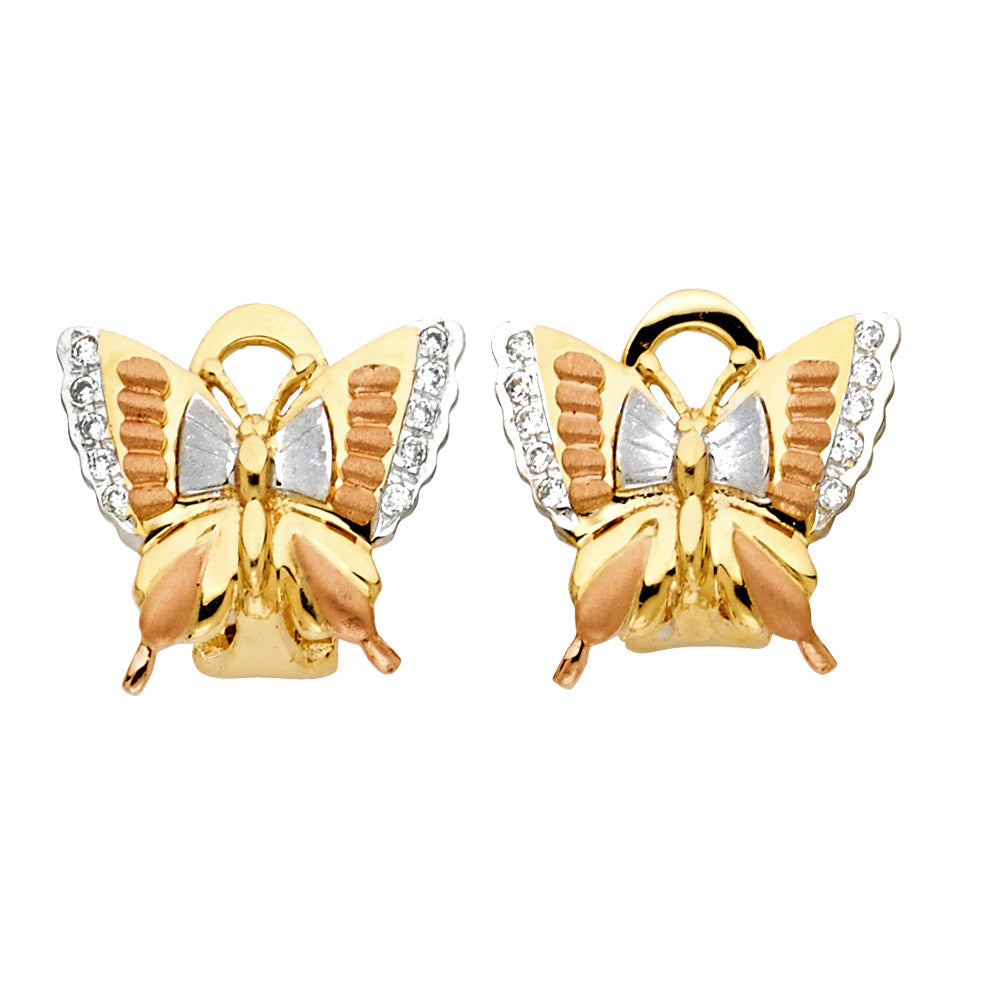 14K Yellow Gold Post Earring with Push Back - ER1319