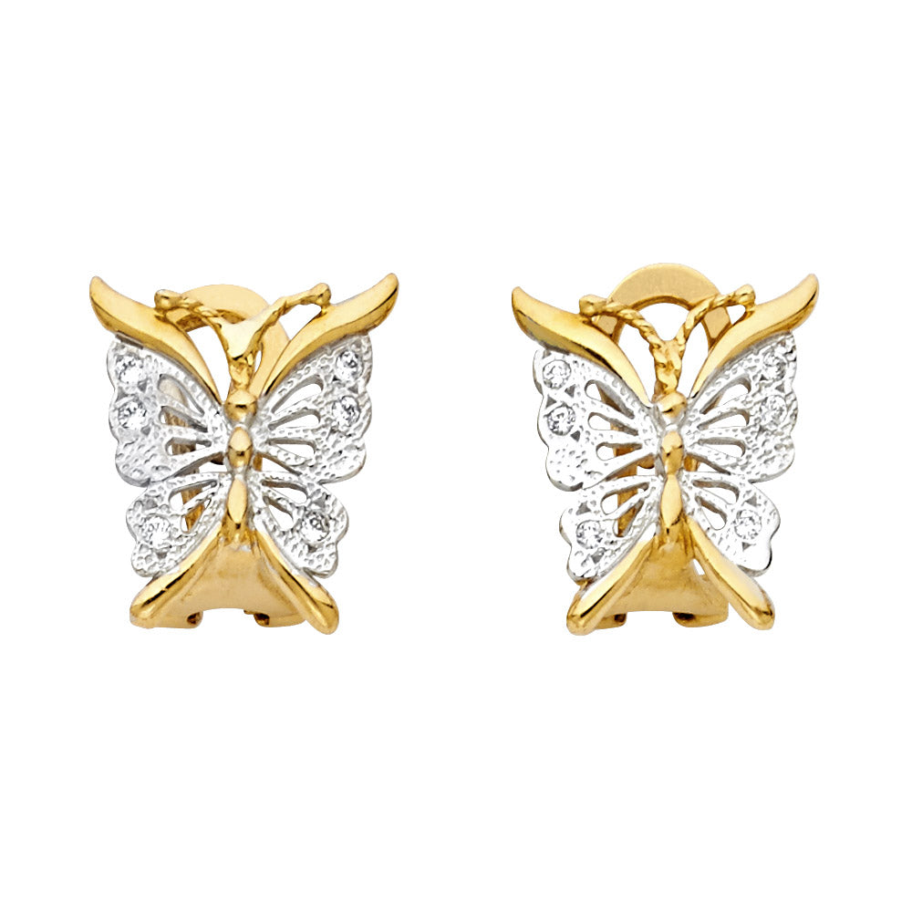 14K Yellow Gold Post Earring with Push Back - ER1320