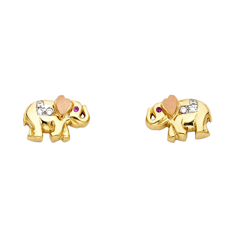 14K Yellow Gold Post Earring with Push Back - ER1324