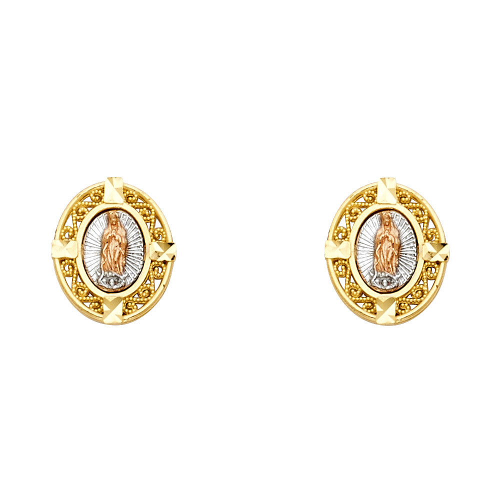 14K Yellow Gold Post Earring with Push Back - ER1330