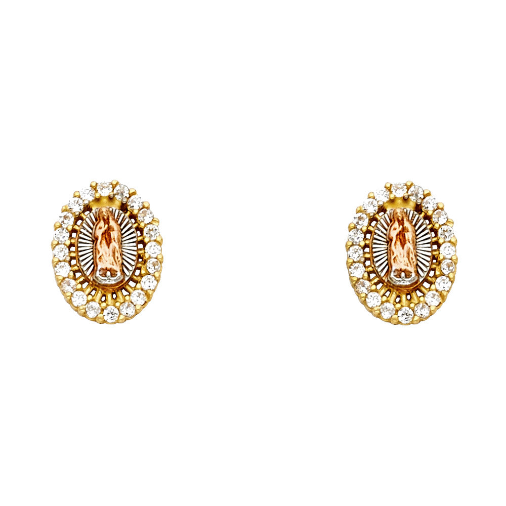 14K Yellow Gold Post Earring with Push Back - ER1331