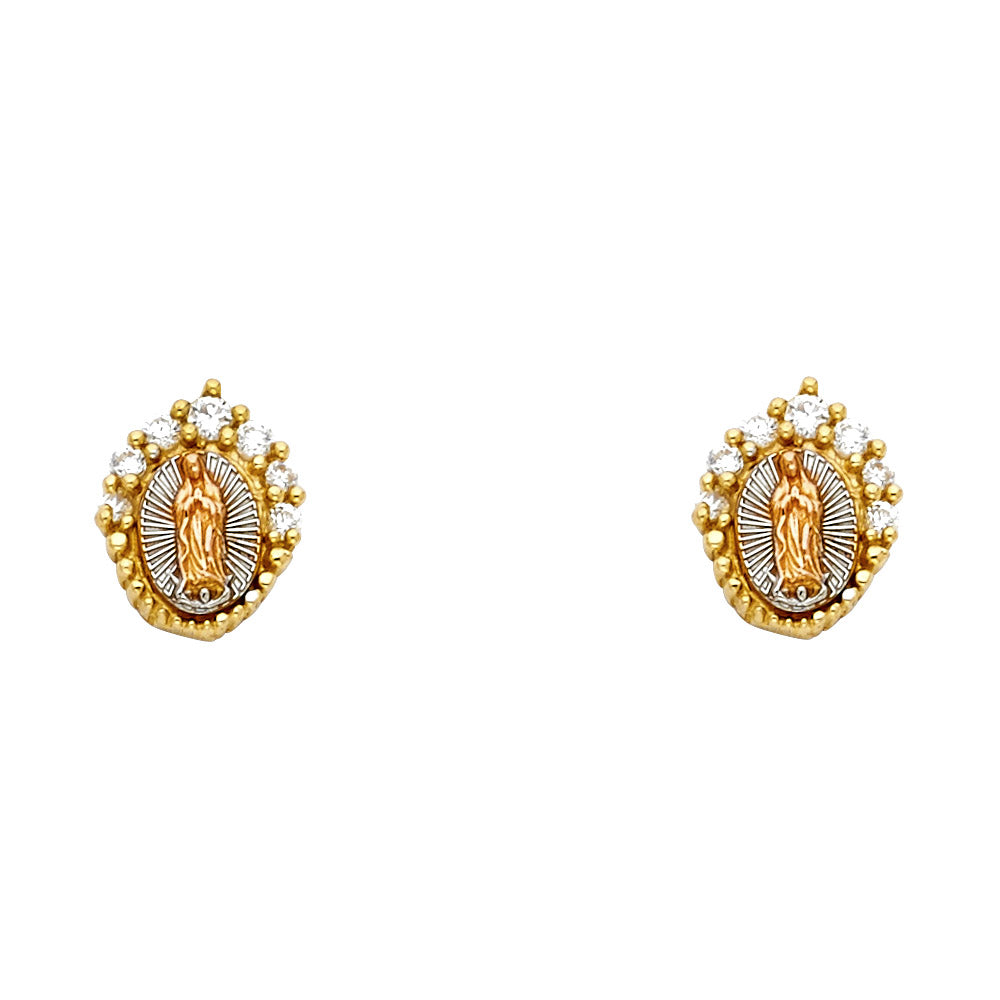 14K Yellow Gold Post Earring with Push Back - ER1332