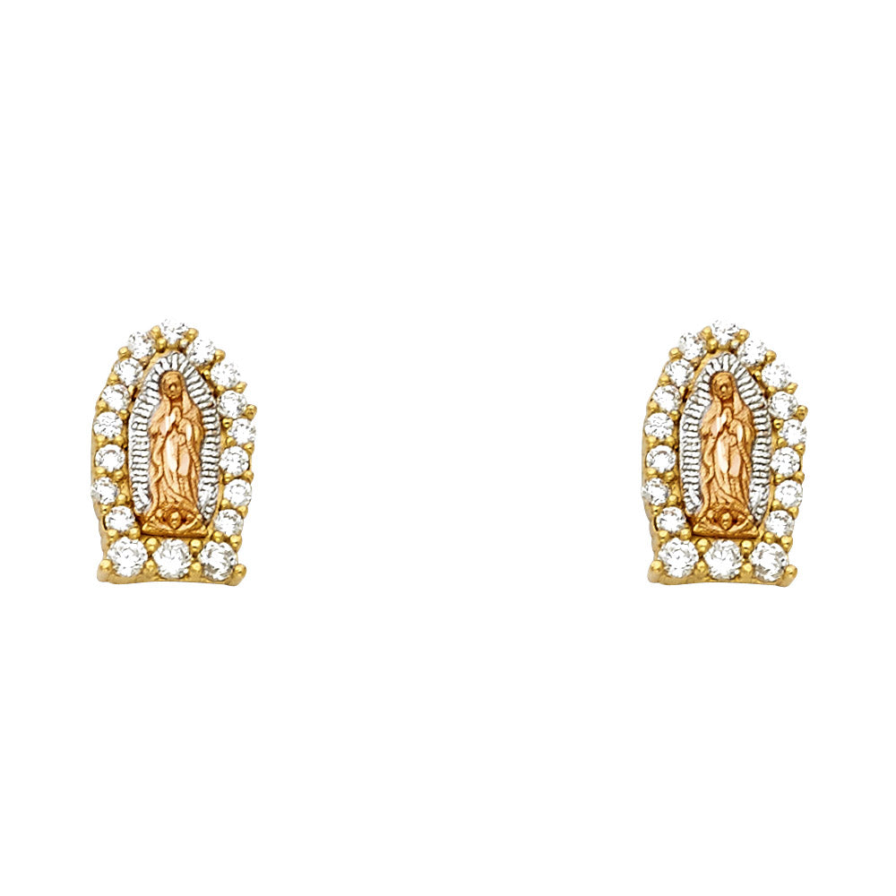 14K Yellow Gold Post Earring with Push Back - ER1333