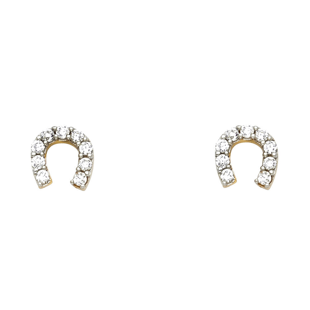 14K Yellow Gold Post Earring with Push Back - ER1336