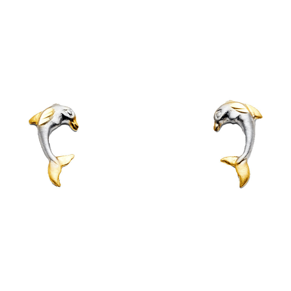 14K Yellow Gold Post Earring with Push Back - ER1372