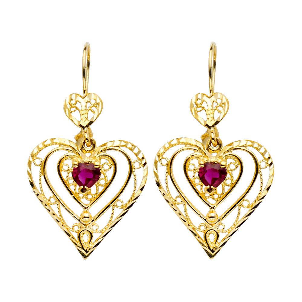 14K Yellow Gold Teardrop & Chandelier Earring - ER1380