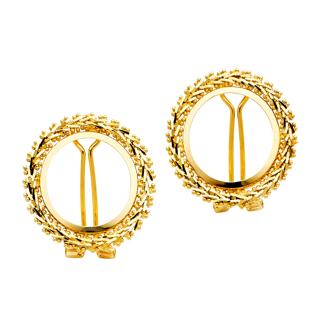 14K Yellow Gold Bola Set - ER1387