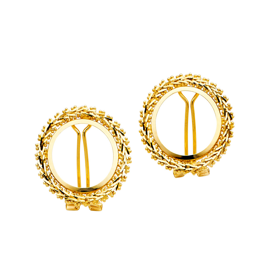 14K Yellow Gold Bola Set - ER1388