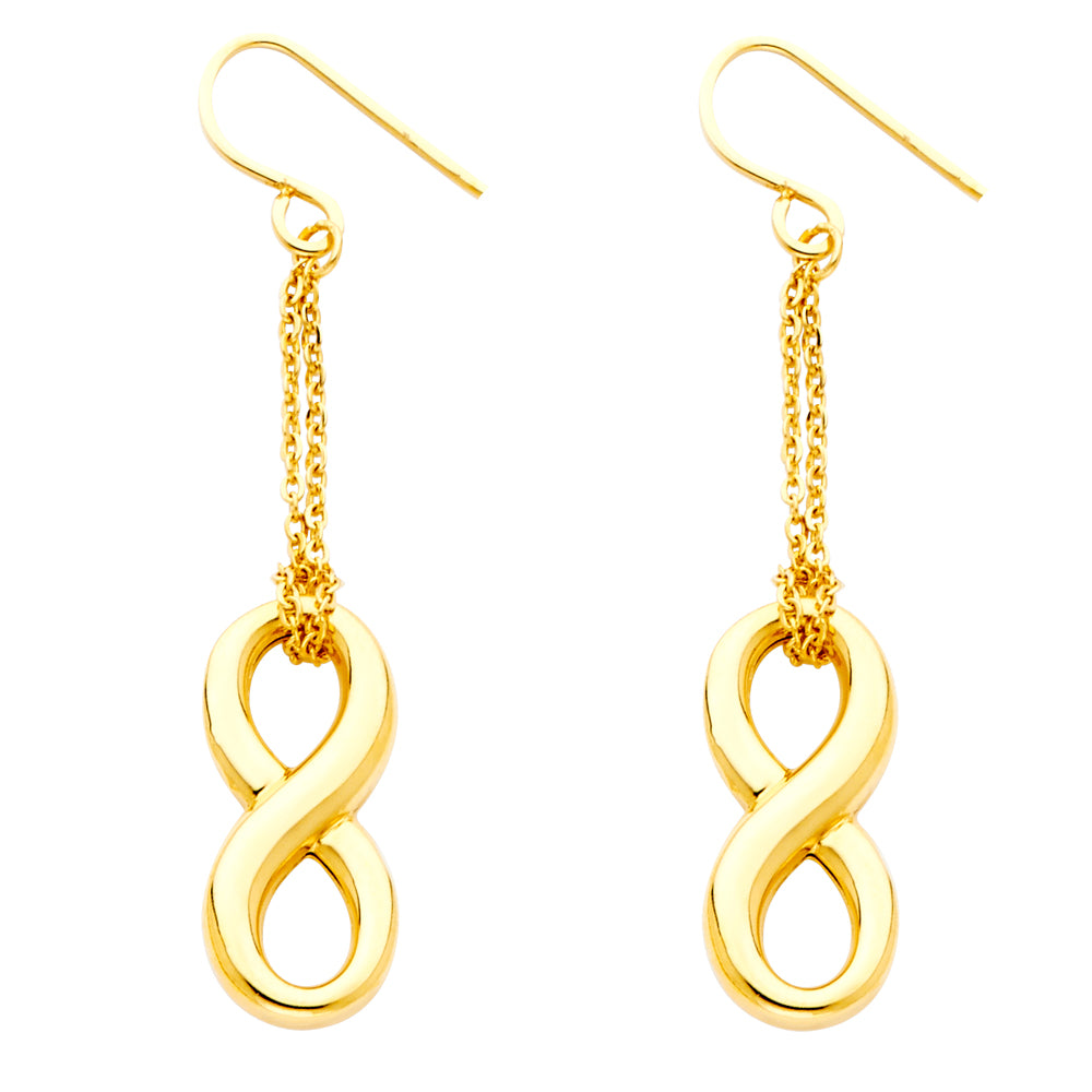 14K Yellow Gold Ball, 3 Color & Fancy Earring - ER1391