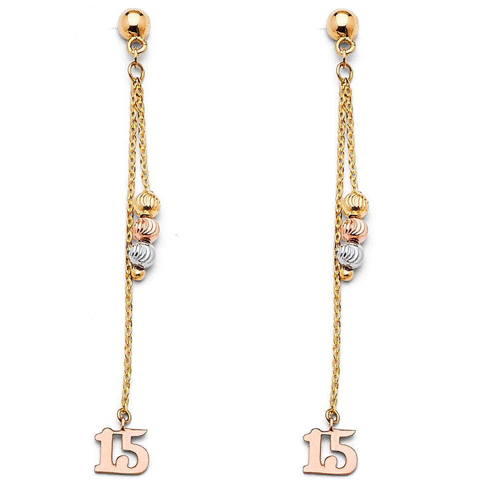 14K Yellow Gold Hanging Earring - ER1403