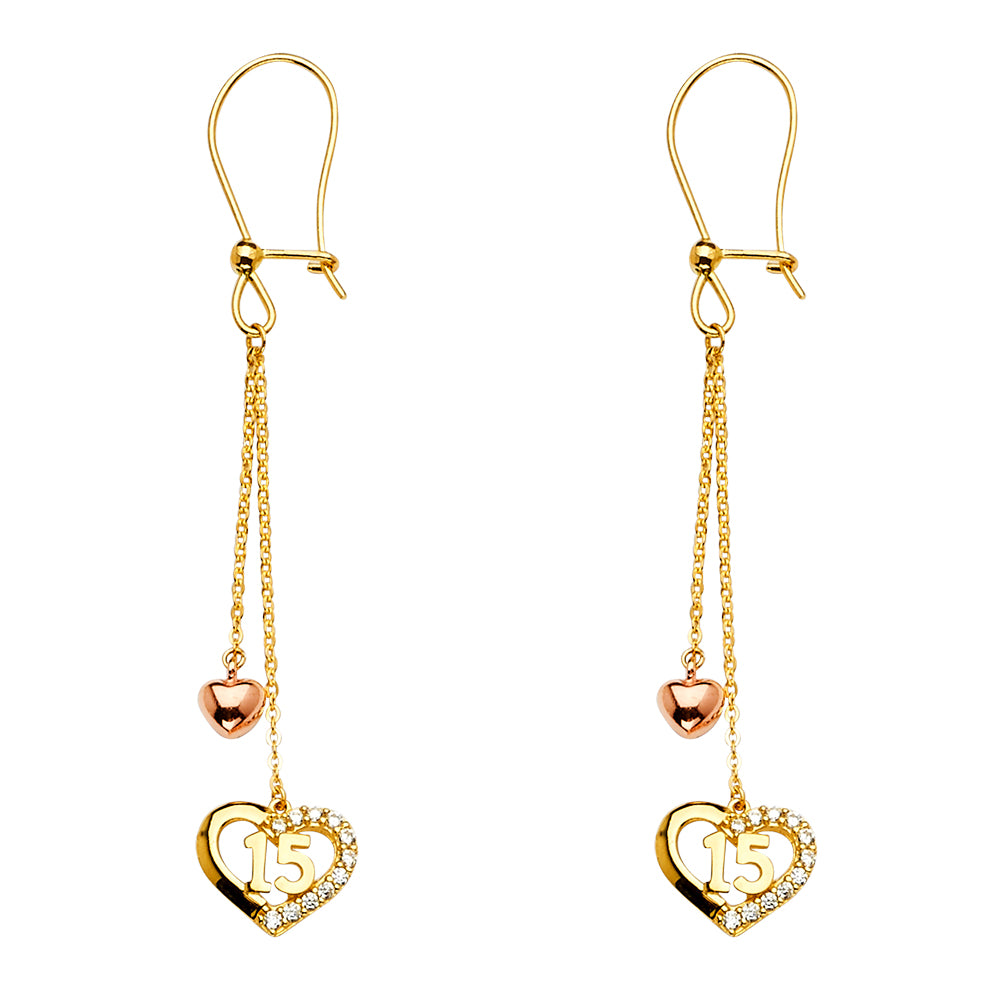 14K Yellow Gold Hanging Earring - ER1405