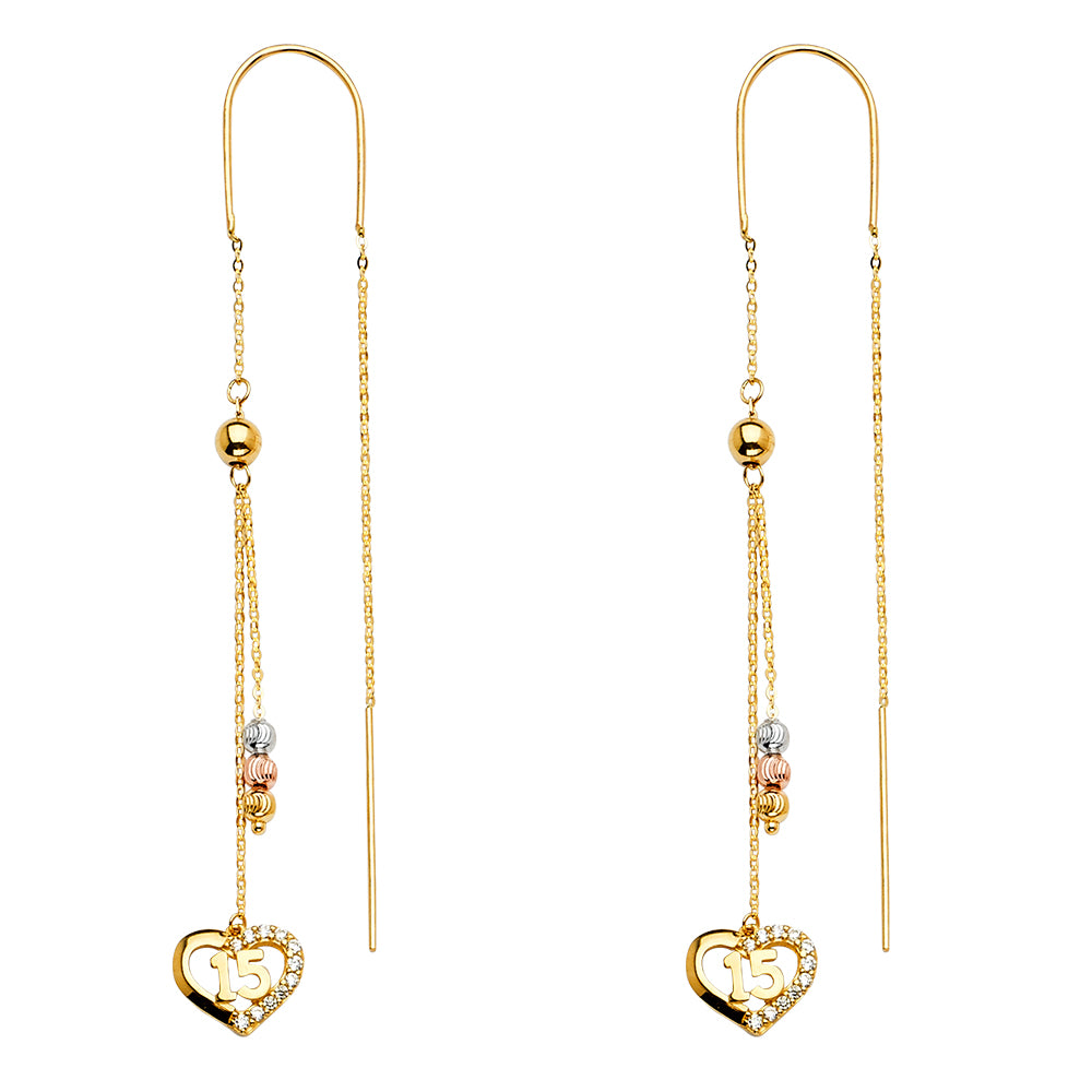 14K Yellow Gold Hanging Earring - ER1406