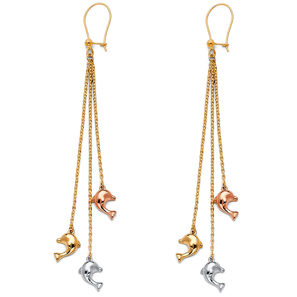 14K Yellow Gold Hanging Earring - ER1410