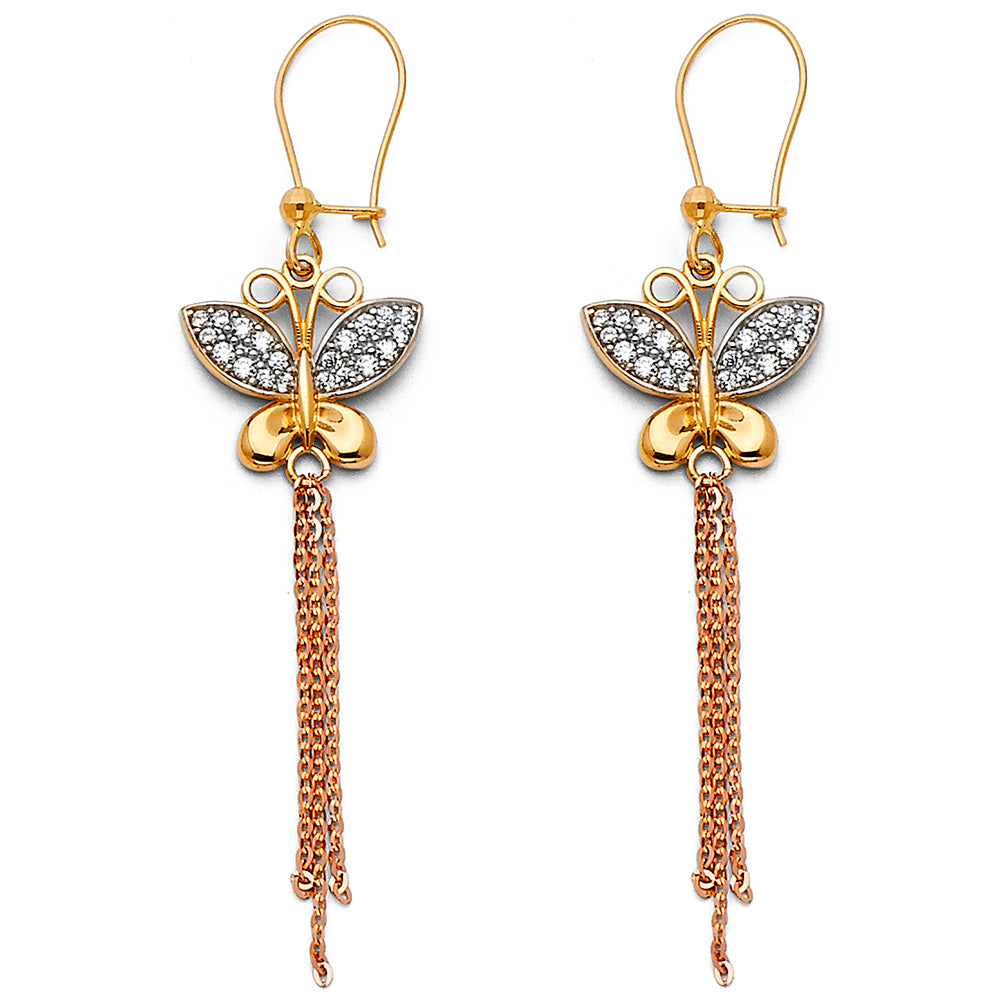 14K Yellow Gold Hanging Earring - ER1411