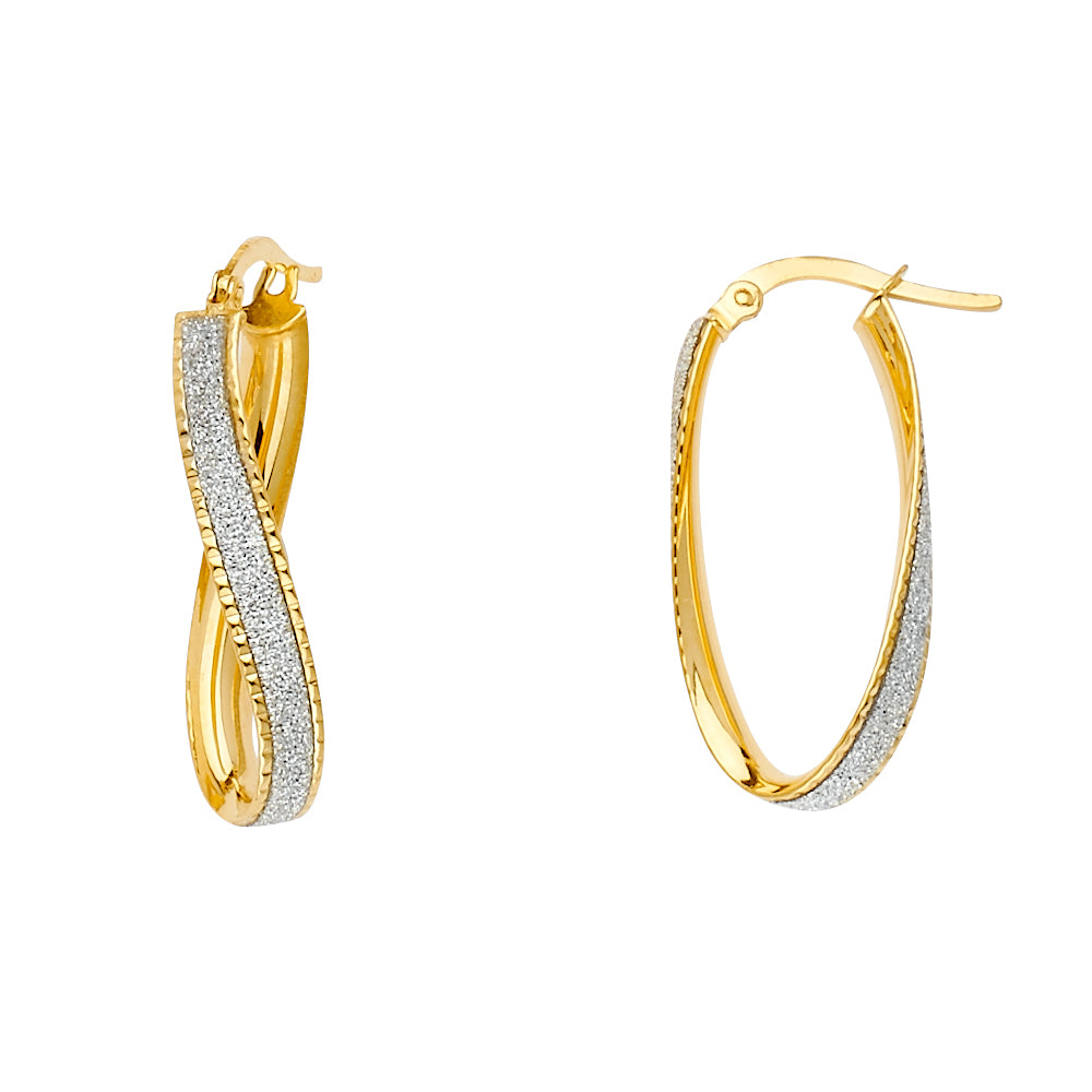 14K Yellow Gold Basic & Fancy Hoop Earring - ER1466