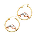 14K Yellow Gold Ball, 3 Color & Fancy Earring - ER1520