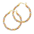14K Tri Color Ball, 3 Color & Fancy Earring - ER1524