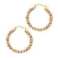 14K Tri Color Ball, 3 Color & Fancy Earring - ER1525