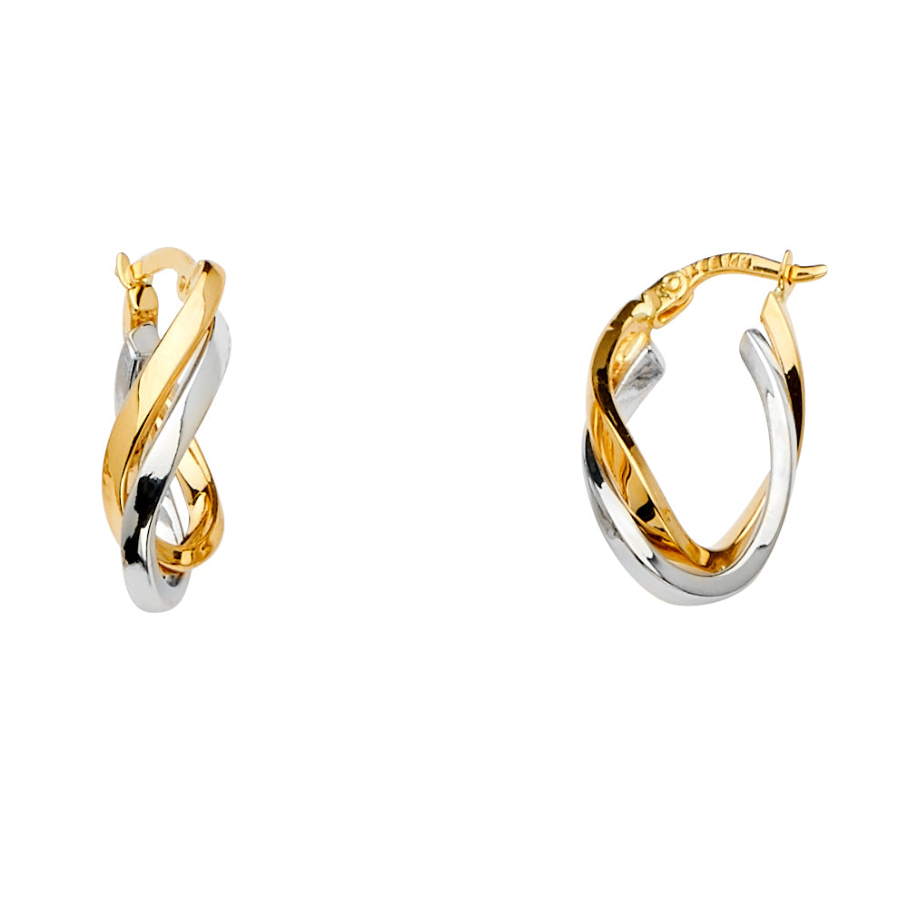 14K Tri Color Ball, 3 Color & Fancy Earring - ER1532