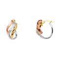 14K Tri Color Ball, 3 Color & Fancy Earring - ER1536